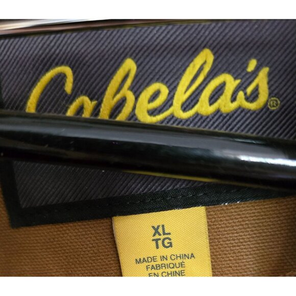 Cabelas XL Tan Hooded Canvas Jacket Workwear Chore coat outdoor rugged western - Picture 5 of 11